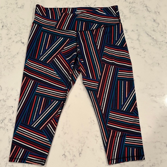 Old Navy Active Leggings XL Ankle Rise Geometric Stripe Print - Picture 1 of 6